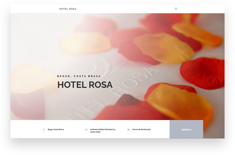 Disseny web del Diferent Hotel Rosa de Begur