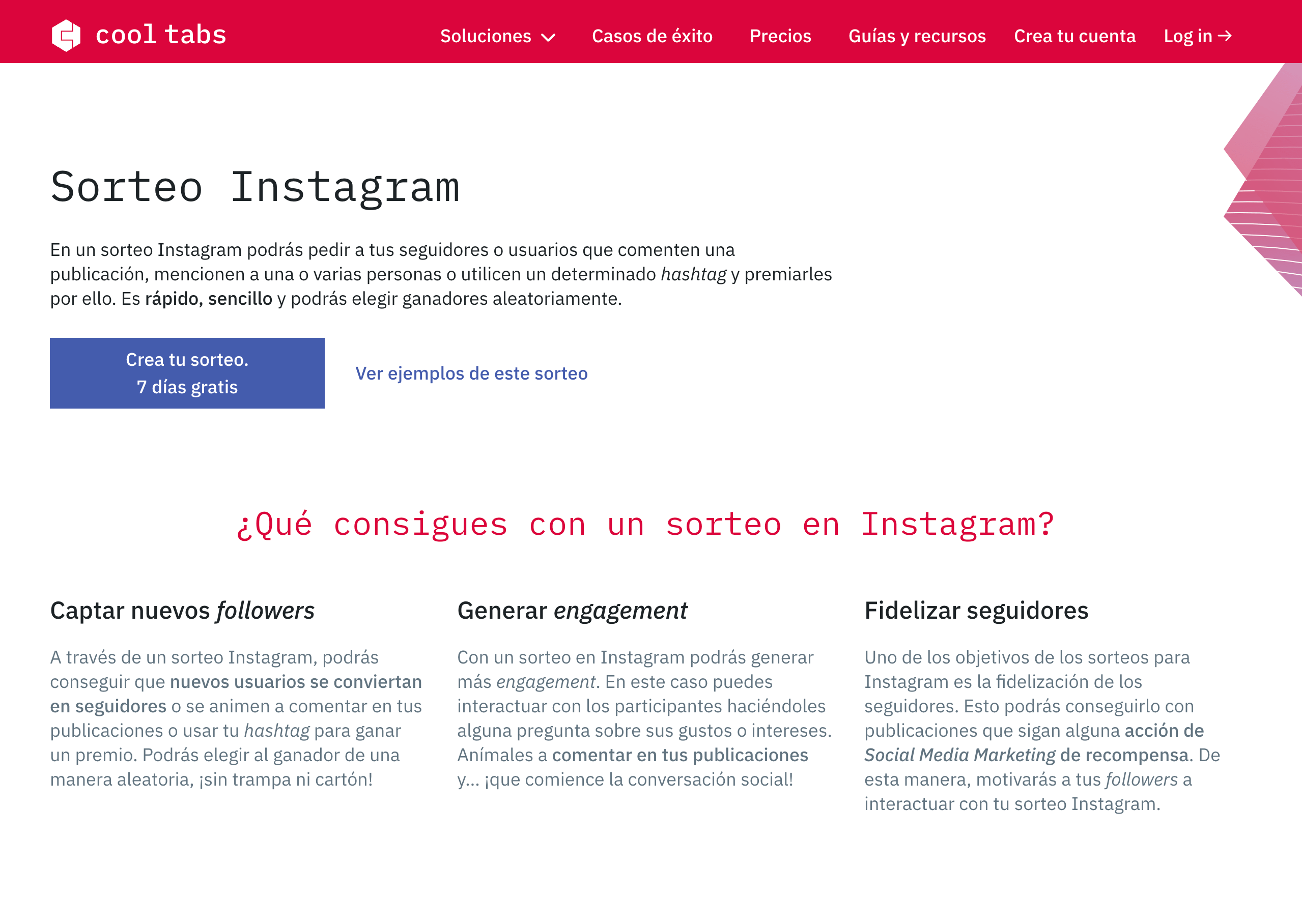 App Cool Tabs para sorteos
